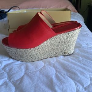 Michael Kors red wedges